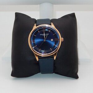 NWOT - Kenneth Cole / Men's Watch / Blue Face, Gold Tone Trim, Blue Leather Band